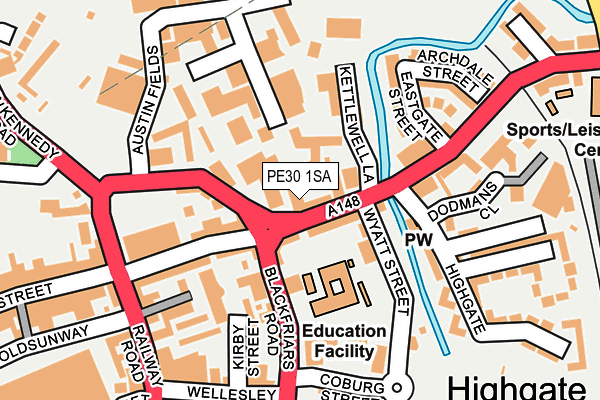 PE30 1SA map - OS OpenMap – Local (Ordnance Survey)