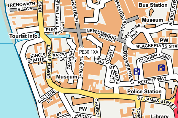 PE30 1XA map - OS OpenMap – Local (Ordnance Survey)