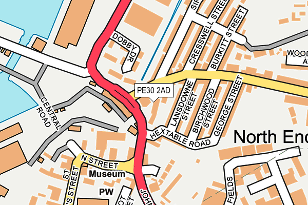 PE30 2AD map - OS OpenMap – Local (Ordnance Survey)