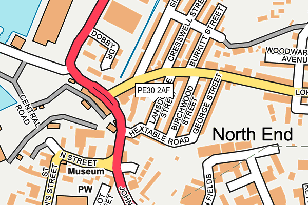 PE30 2AF map - OS OpenMap – Local (Ordnance Survey)