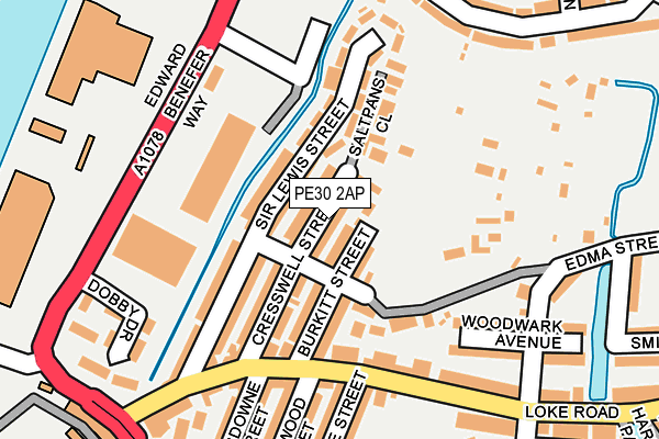 PE30 2AP map - OS OpenMap – Local (Ordnance Survey)