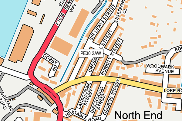 PE30 2AW map - OS OpenMap – Local (Ordnance Survey)