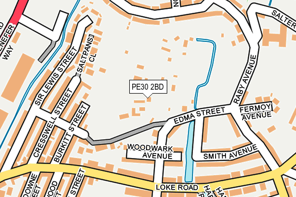 PE30 2BD map - OS OpenMap – Local (Ordnance Survey)
