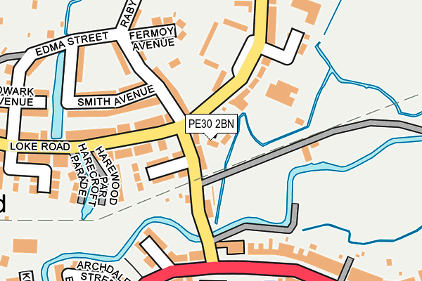 PE30 2BN map - OS OpenMap – Local (Ordnance Survey)