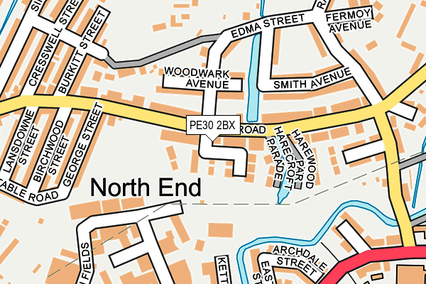 PE30 2BX map - OS OpenMap – Local (Ordnance Survey)