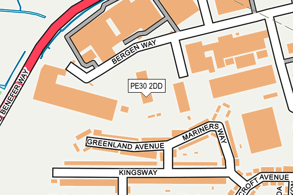 PE30 2DD map - OS OpenMap – Local (Ordnance Survey)