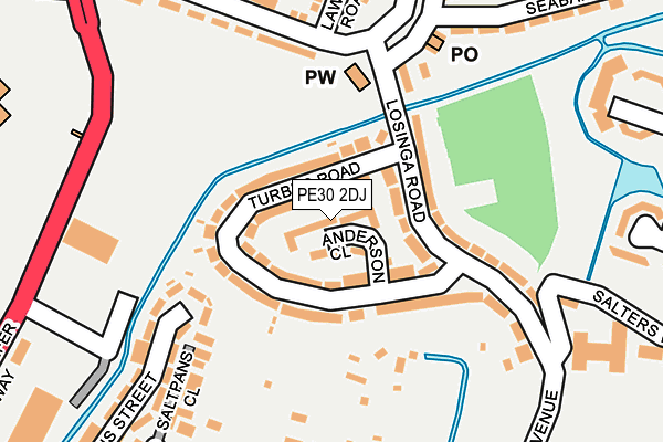 PE30 2DJ map - OS OpenMap – Local (Ordnance Survey)