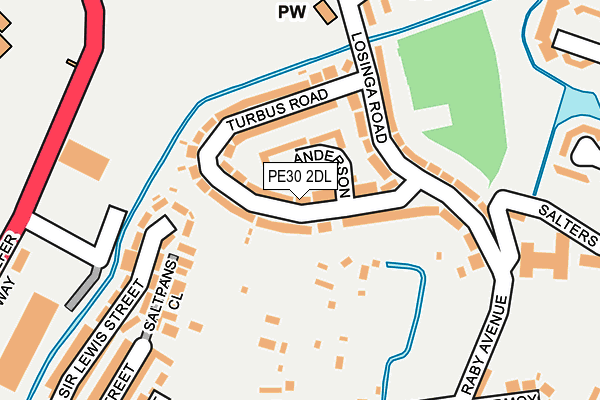 PE30 2DL map - OS OpenMap – Local (Ordnance Survey)