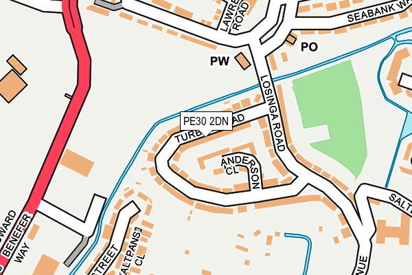 PE30 2DN map - OS OpenMap – Local (Ordnance Survey)