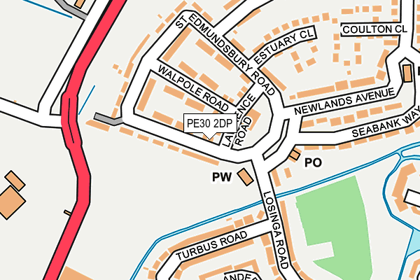 PE30 2DP map - OS OpenMap – Local (Ordnance Survey)