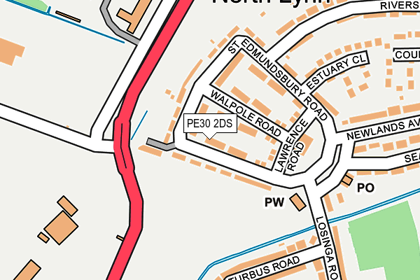 PE30 2DS map - OS OpenMap – Local (Ordnance Survey)