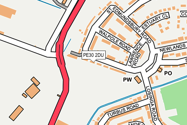 PE30 2DU map - OS OpenMap – Local (Ordnance Survey)