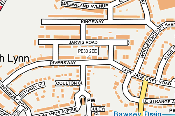 PE30 2EE map - OS OpenMap – Local (Ordnance Survey)