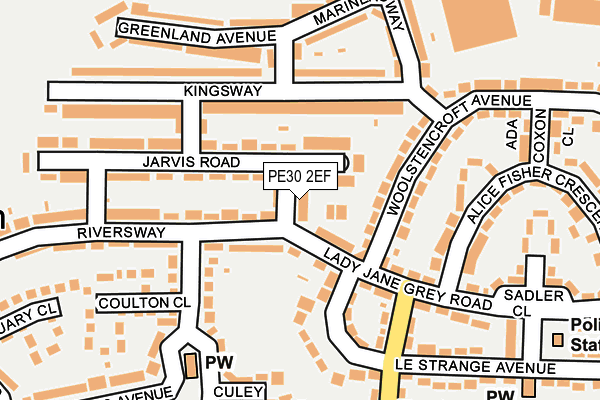 PE30 2EF map - OS OpenMap – Local (Ordnance Survey)