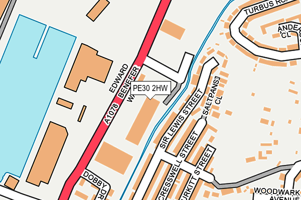 PE30 2HW map - OS OpenMap – Local (Ordnance Survey)