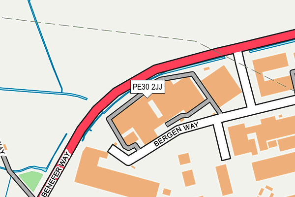 PE30 2JJ map - OS OpenMap – Local (Ordnance Survey)