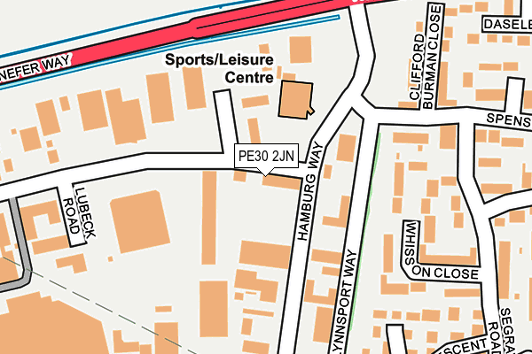 PE30 2JN map - OS OpenMap – Local (Ordnance Survey)