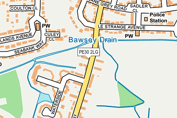 PE30 2LG map - OS OpenMap – Local (Ordnance Survey)
