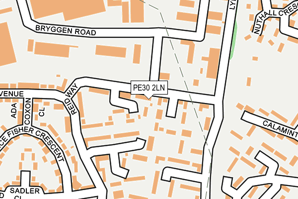 PE30 2LN map - OS OpenMap – Local (Ordnance Survey)