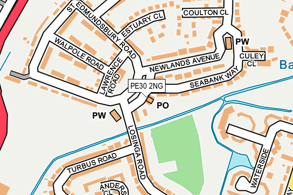PE30 2NG map - OS OpenMap – Local (Ordnance Survey)