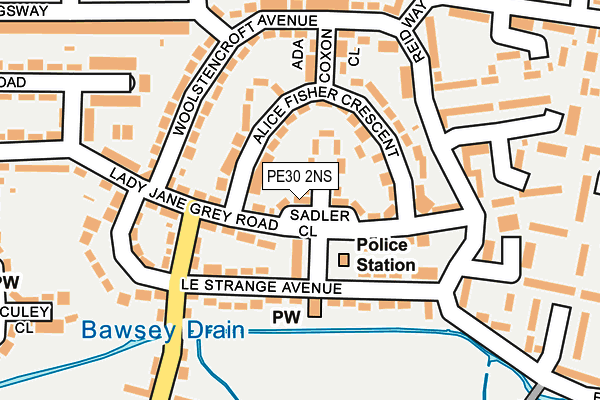 PE30 2NS map - OS OpenMap – Local (Ordnance Survey)