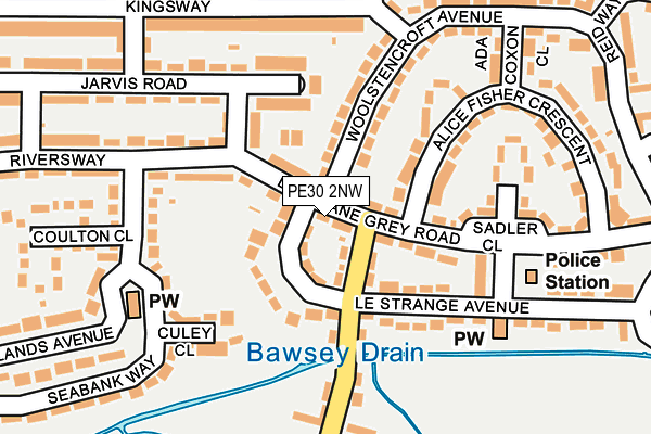 PE30 2NW map - OS OpenMap – Local (Ordnance Survey)
