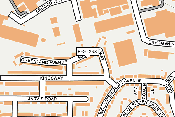 PE30 2NX map - OS OpenMap – Local (Ordnance Survey)