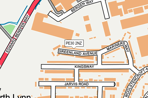 PE30 2NZ map - OS OpenMap – Local (Ordnance Survey)