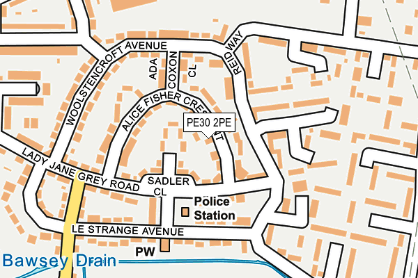 PE30 2PE map - OS OpenMap – Local (Ordnance Survey)