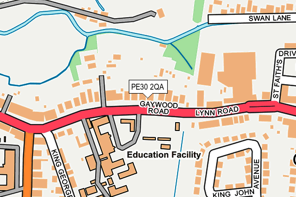 PE30 2QA map - OS OpenMap – Local (Ordnance Survey)