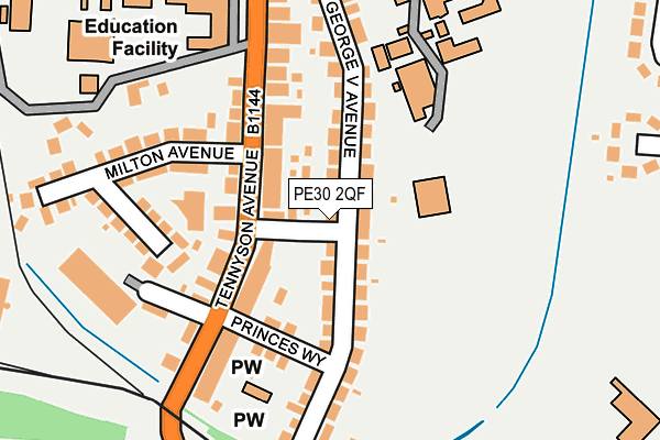 PE30 2QF map - OS OpenMap – Local (Ordnance Survey)