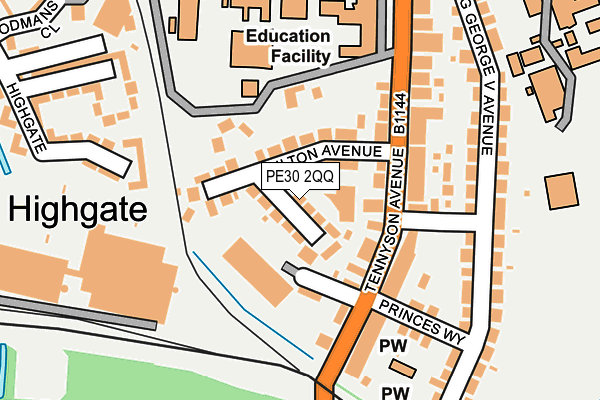 PE30 2QQ map - OS OpenMap – Local (Ordnance Survey)