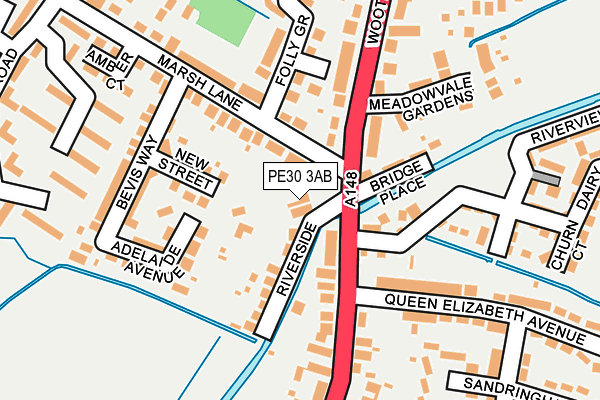 PE30 3AB map - OS OpenMap – Local (Ordnance Survey)