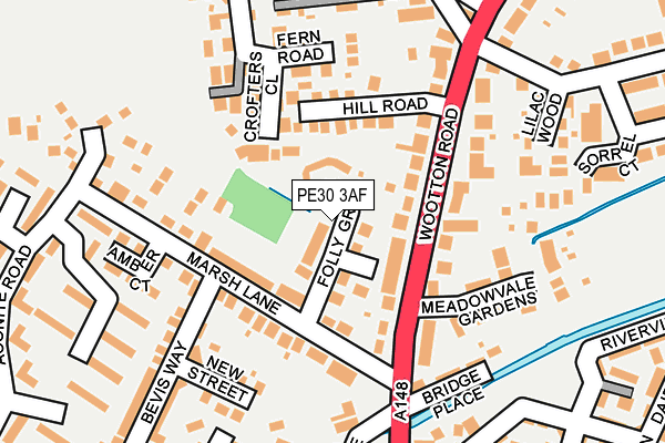 PE30 3AF map - OS OpenMap – Local (Ordnance Survey)