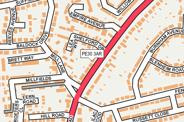 PE30 3AR map - OS OpenMap – Local (Ordnance Survey)
