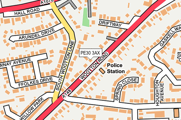 PE30 3AX map - OS OpenMap – Local (Ordnance Survey)