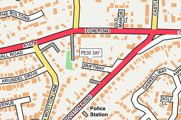 PE30 3AY map - OS OpenMap – Local (Ordnance Survey)