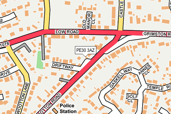 PE30 3AZ map - OS OpenMap – Local (Ordnance Survey)
