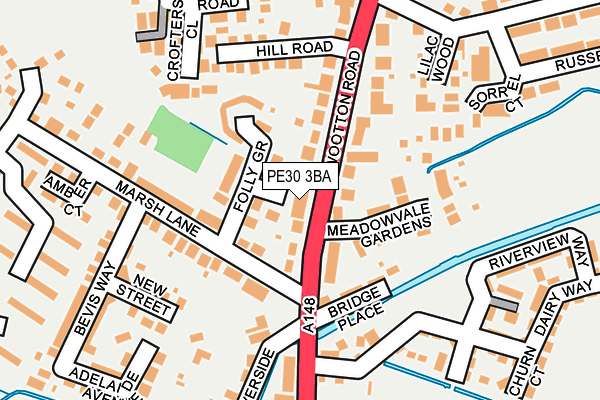 PE30 3BA map - OS OpenMap – Local (Ordnance Survey)
