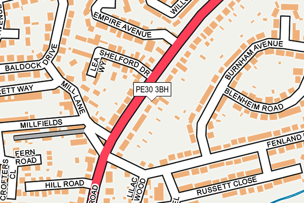 PE30 3BH map - OS OpenMap – Local (Ordnance Survey)