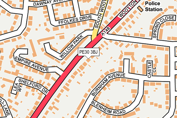 PE30 3BJ map - OS OpenMap – Local (Ordnance Survey)
