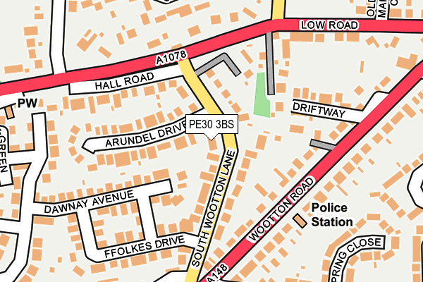 PE30 3BS map - OS OpenMap – Local (Ordnance Survey)