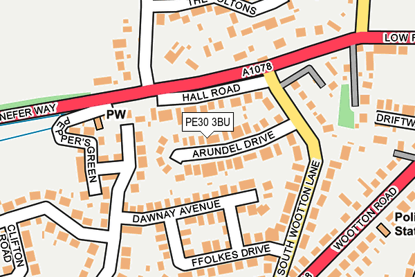 PE30 3BU map - OS OpenMap – Local (Ordnance Survey)
