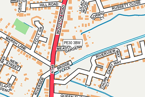 PE30 3BW map - OS OpenMap – Local (Ordnance Survey)