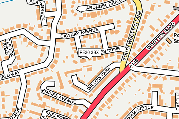 PE30 3BX map - OS OpenMap – Local (Ordnance Survey)
