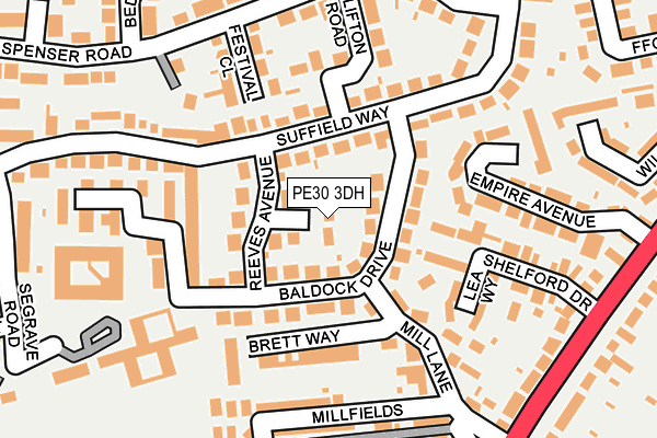 PE30 3DH map - OS OpenMap – Local (Ordnance Survey)