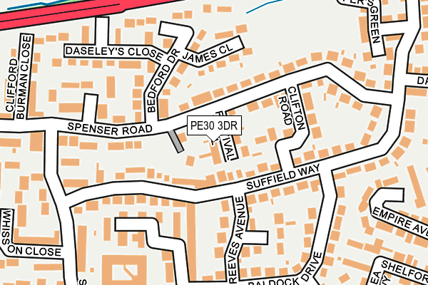 PE30 3DR map - OS OpenMap – Local (Ordnance Survey)