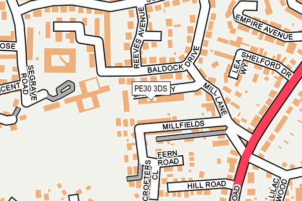 PE30 3DS map - OS OpenMap – Local (Ordnance Survey)