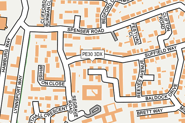 PE30 3DX map - OS OpenMap – Local (Ordnance Survey)