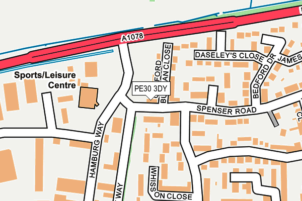 PE30 3DY map - OS OpenMap – Local (Ordnance Survey)